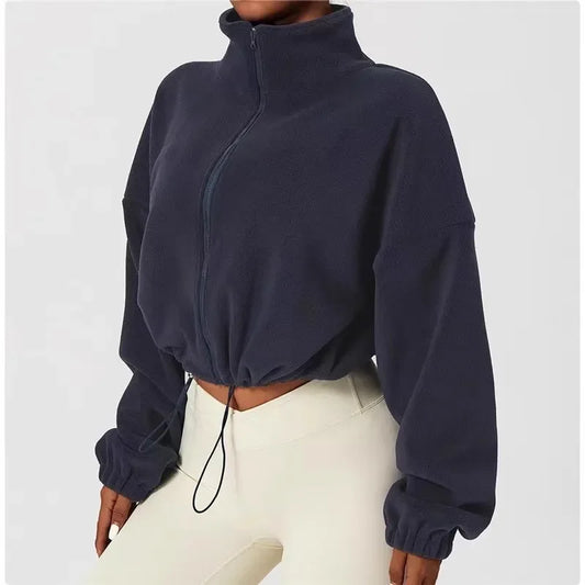 CN Hebei Fleece Lined Womens Sports Coat Sweatshirt