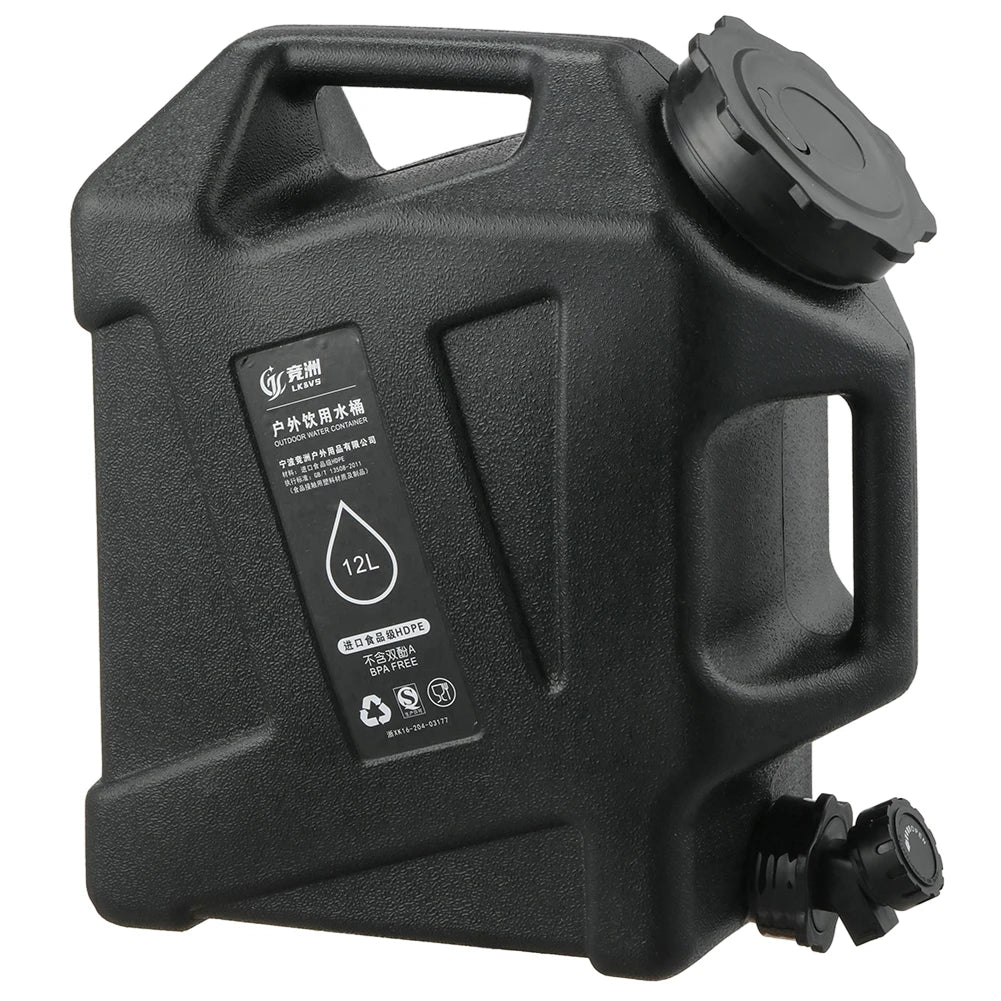 12L Camping Water Container No Leakage BPA Free Outdoor Use