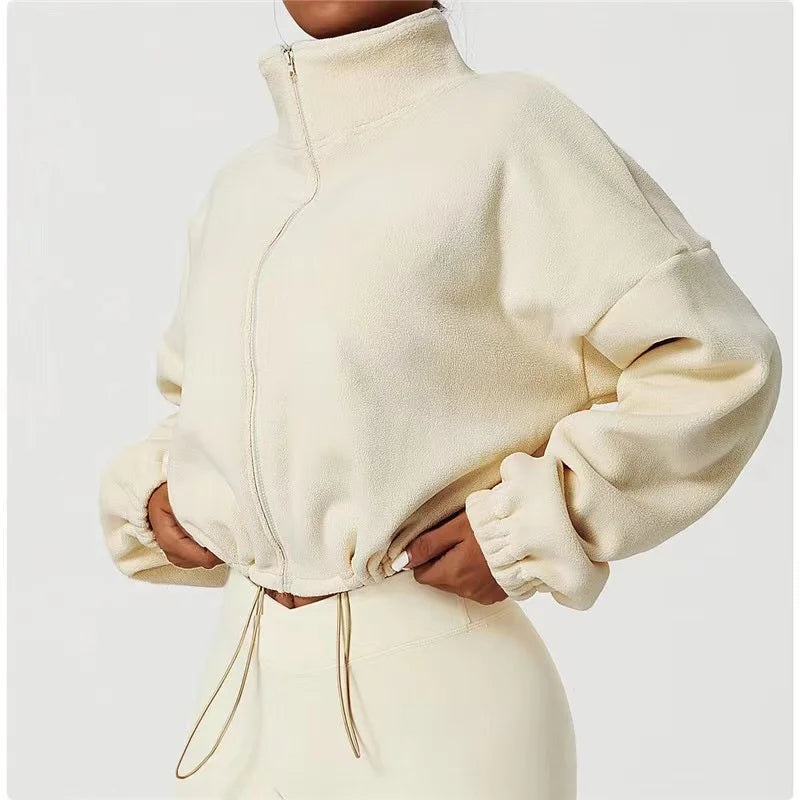 CN Hebei Fleece Lined Womens Sports Coat Sweatshirt