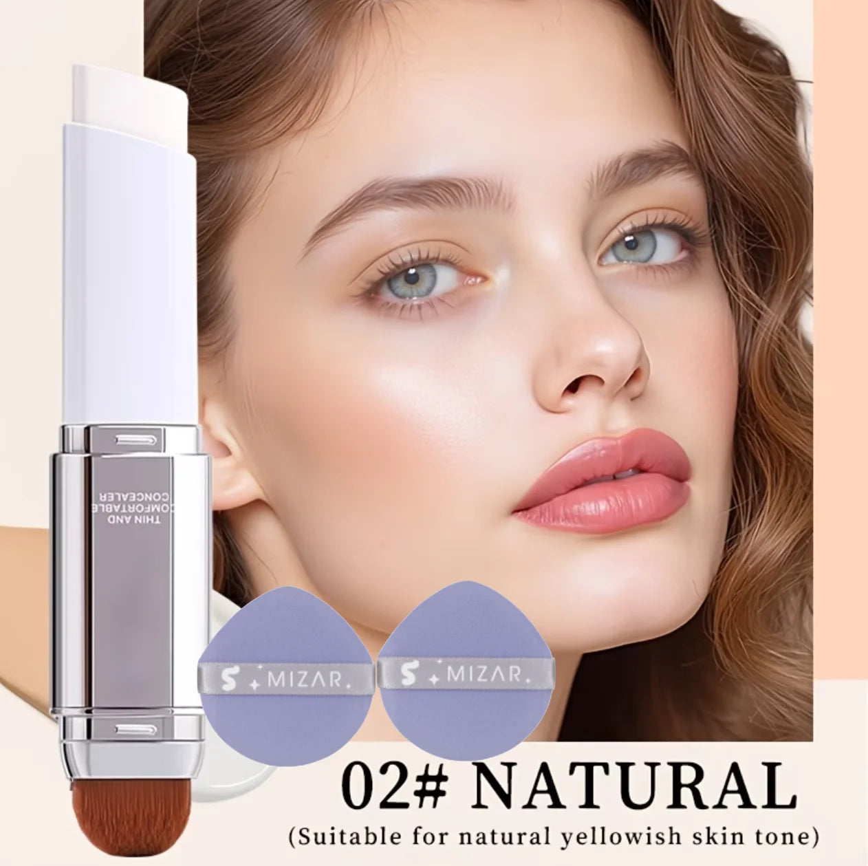 Color Changing Concealer Foundation Stick Dual Ended With Puffs