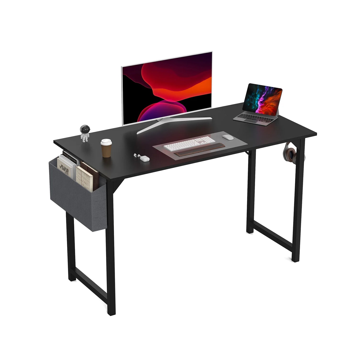 JHK Computer Desk With Side Storage And Headphone Hook