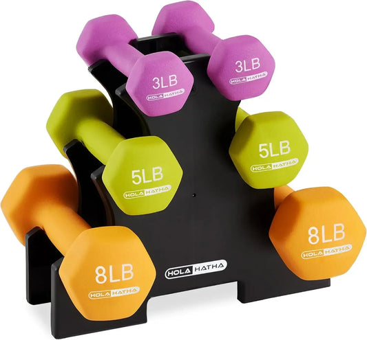 Neoprene Dumbbell Set With Rack For Home Workouts And Tone