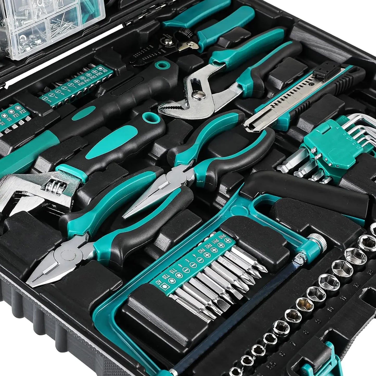 TLGREENDIY 198 Piece General Home Auto Repair Tool Kit