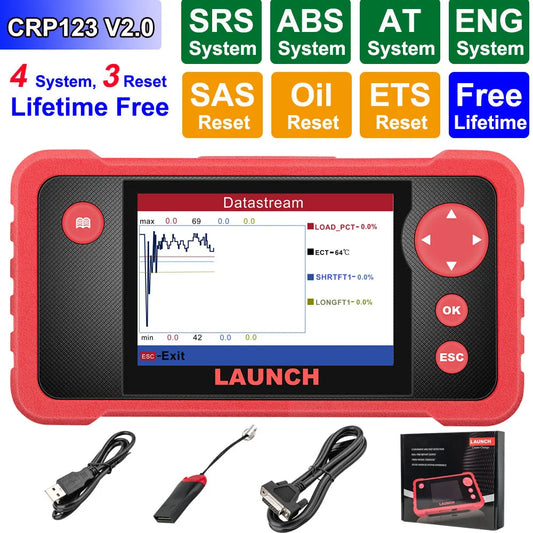 Launch CRP123 OBD2 Scanner ABS SRS SAS Oil ETS Resets