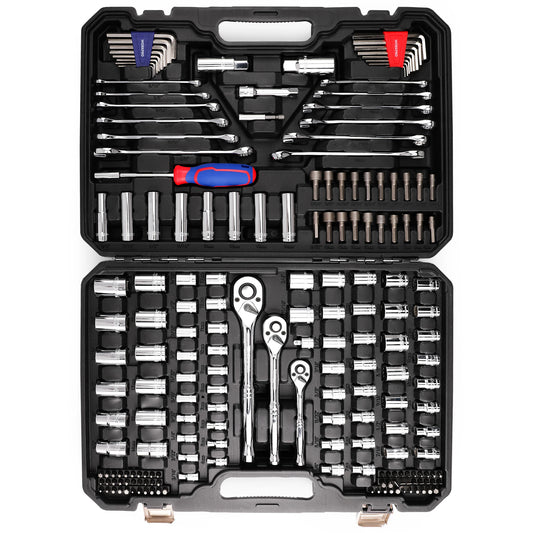 WORKPRO 192-Piece Mechanics Tool Kit SAE Metric Sockets