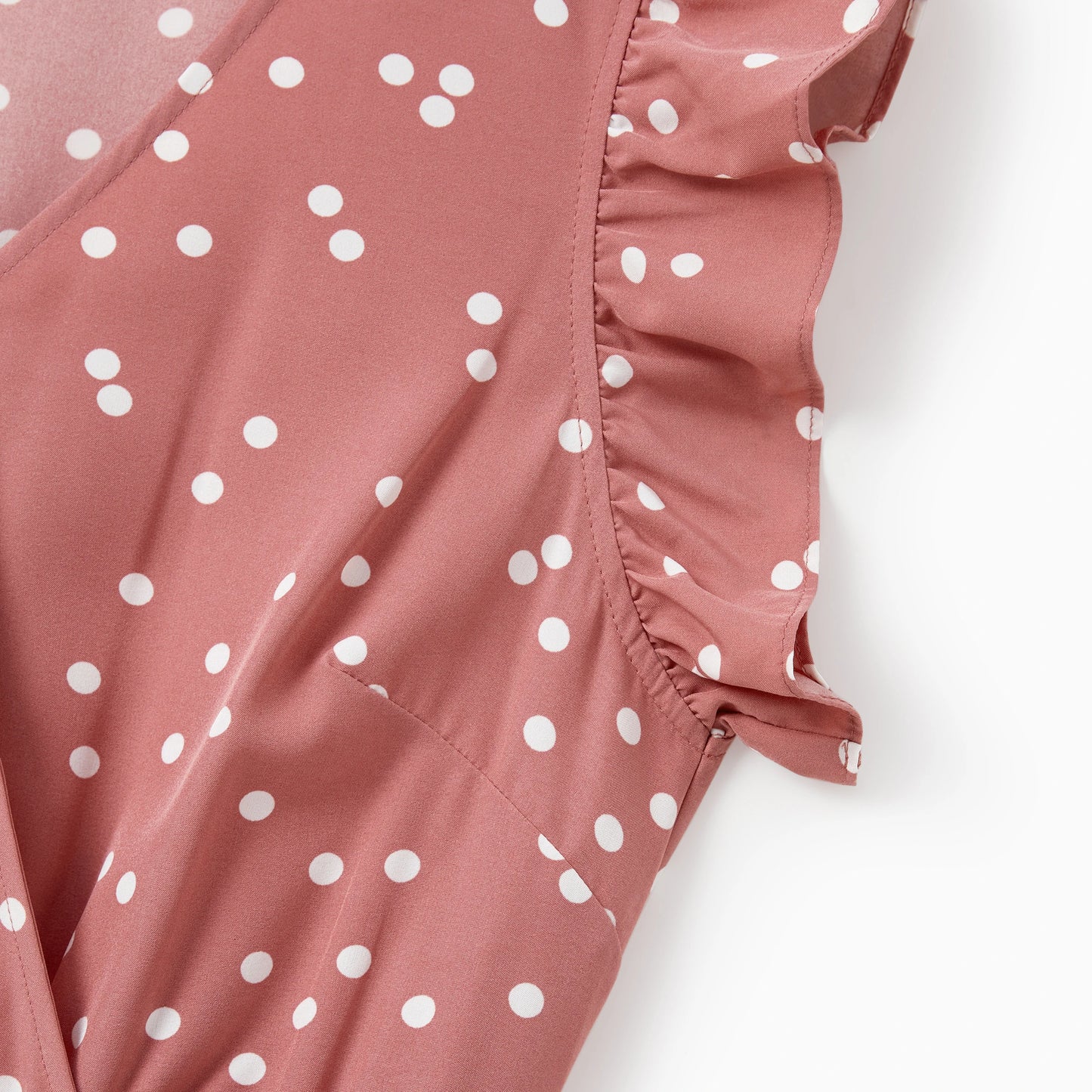 PatPat Family Matching Polka Dot Flutter Sleeve Summer Dress Set
