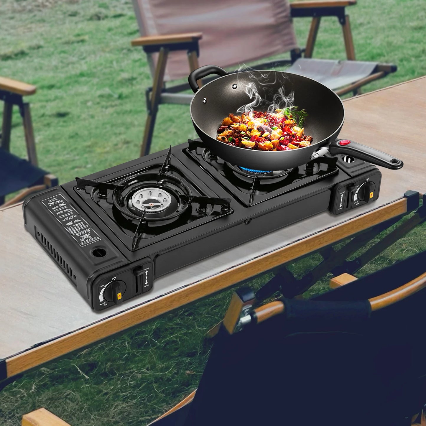 Portable Propane Camping Stove With Safety Lock Case