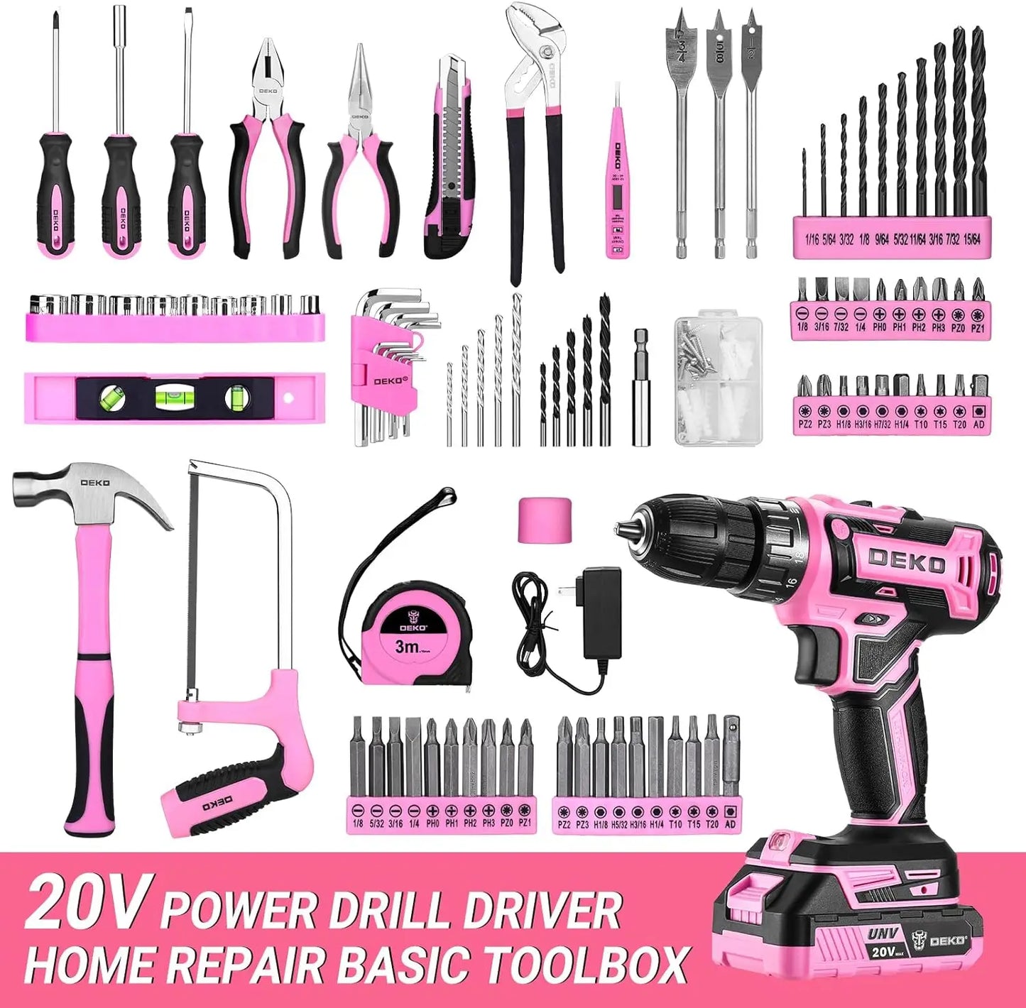 DEKODIY 20V Cordless Power Drill Kit With Battery Pack