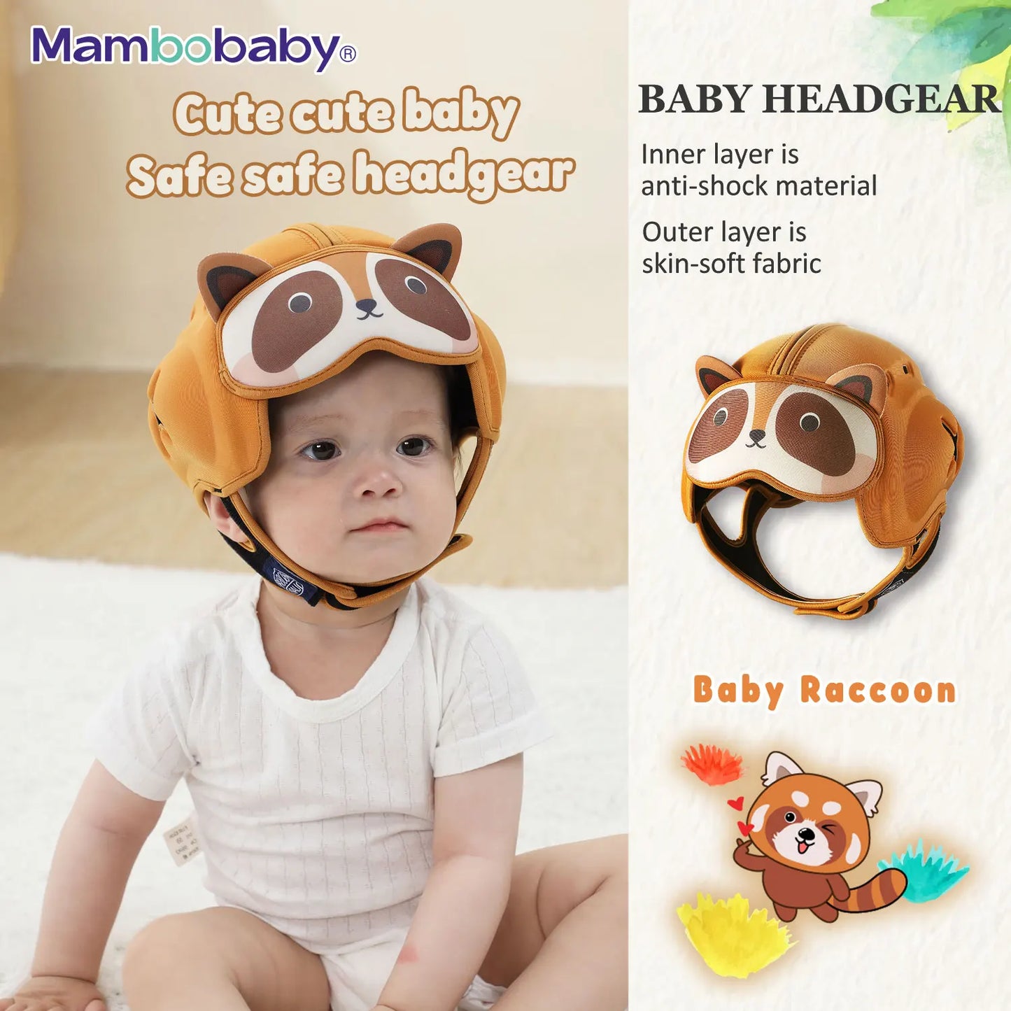 Mambobaby Safe Anti Shock Baby Helmet For Crawling Walk