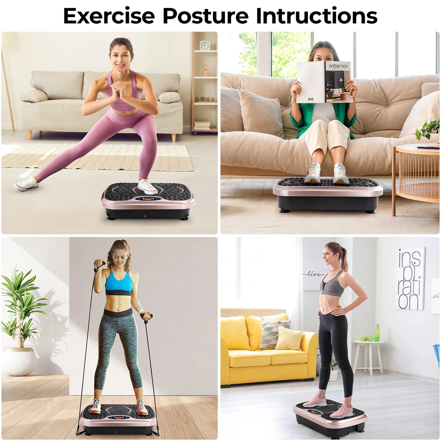 General Use Vibration Plate Exercise Machine Home Workouts