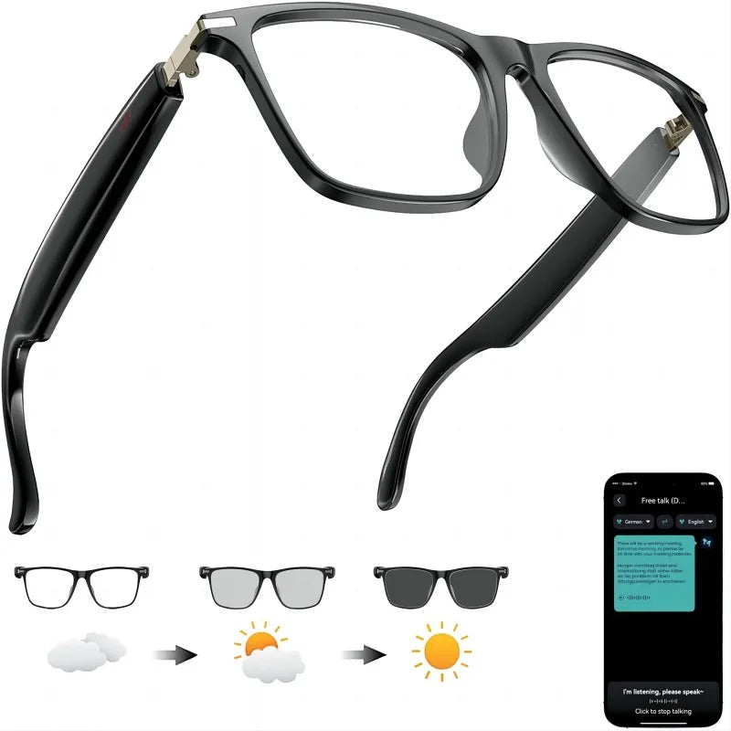 AI Translator Smart Glasses 160 Languages Translation