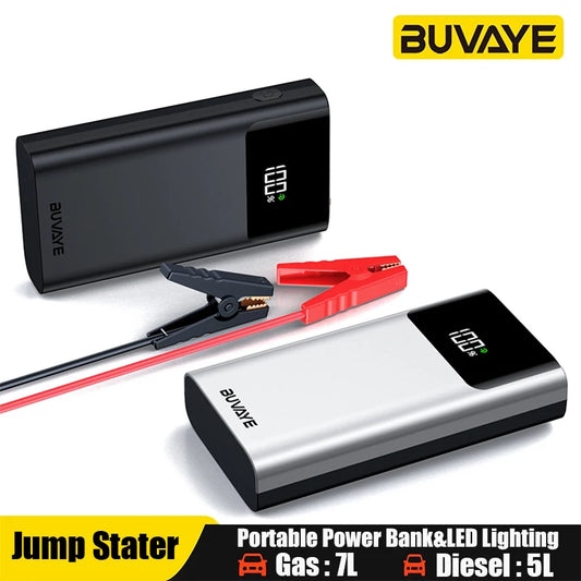 BUVAYE 3 In 1 Car Jump Starter Power Bank LED Light