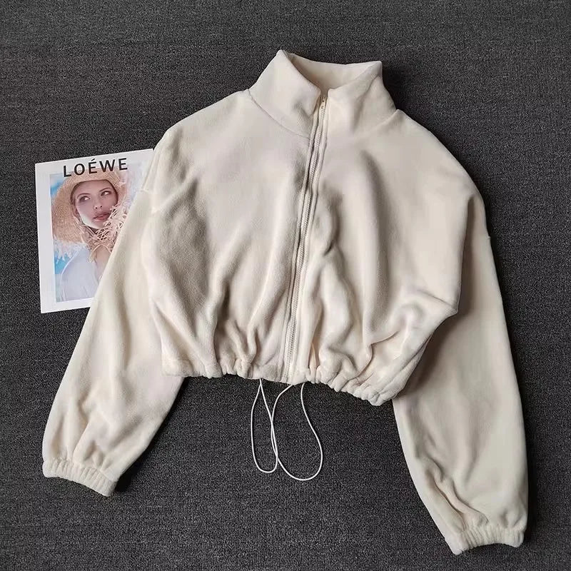 CN Hebei Fleece Lined Womens Sports Coat Sweatshirt