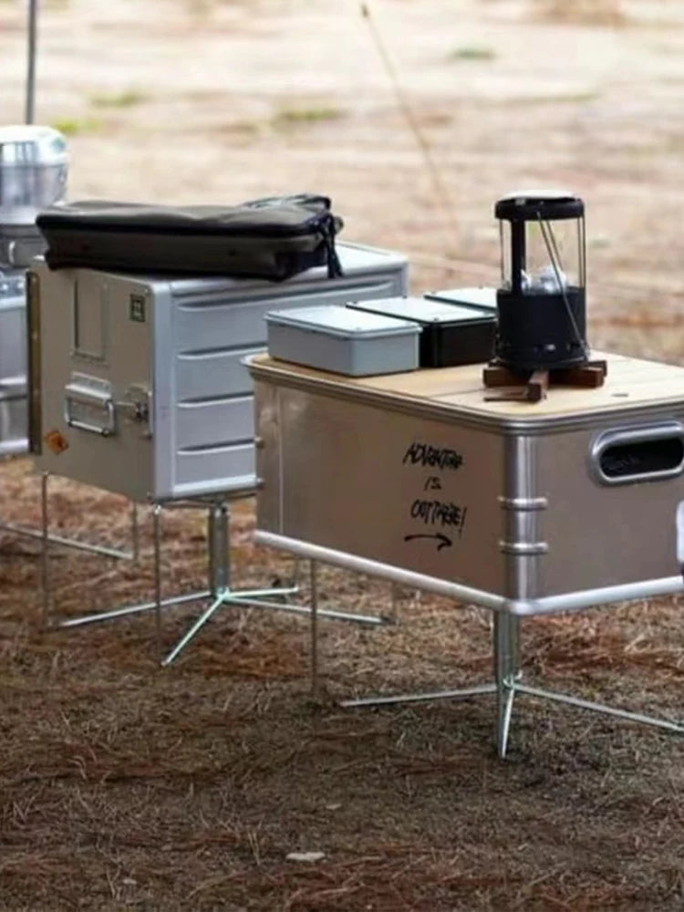 Camping Foldable Aluminum Box Stand For Outdoor Use
