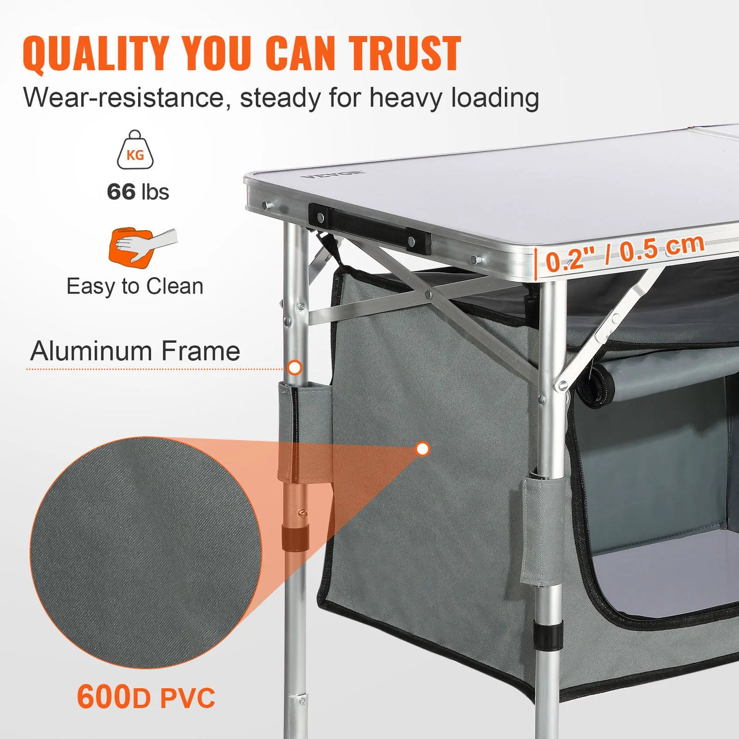 SucceBuy Camping Kitchen Table Folding Outdoor Picnic BBQ