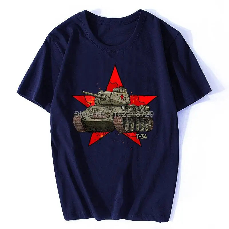 Men's Soviet World War II Red Star Cotton T Shirt