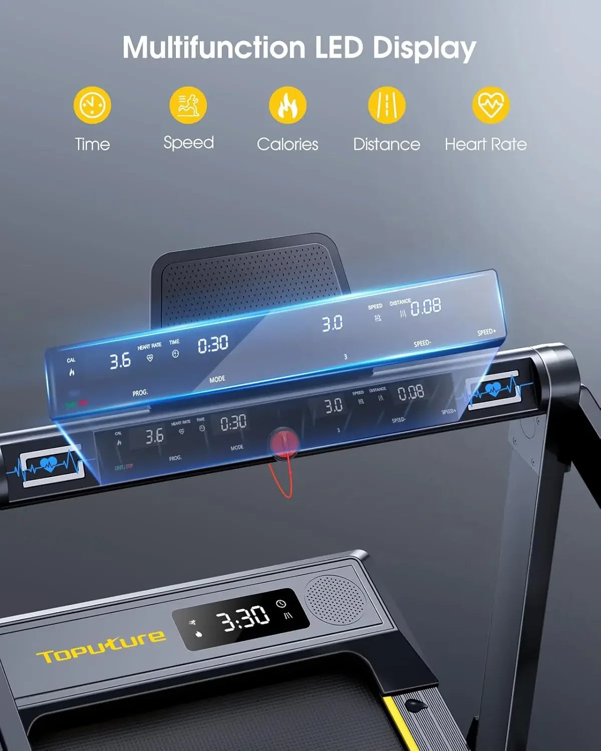 Walking Pad Treadmill with 12% Incline, 4 in 1 Folding Treadmill for Home/Office with Handle Bar, 2.5HP Under Desk Treadmills