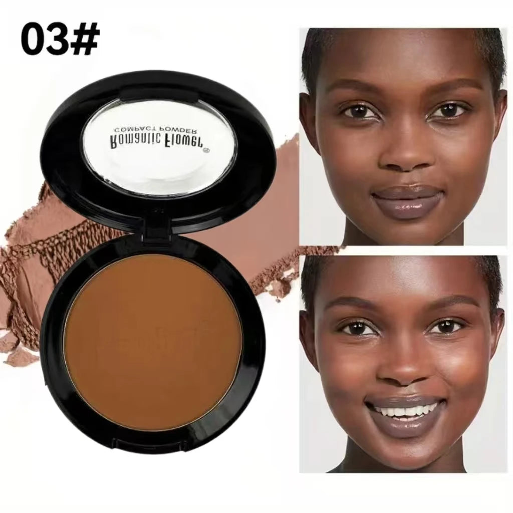 Dark compact powder, matte, waterproof, dark concealer and contour foundation for face makeup.
