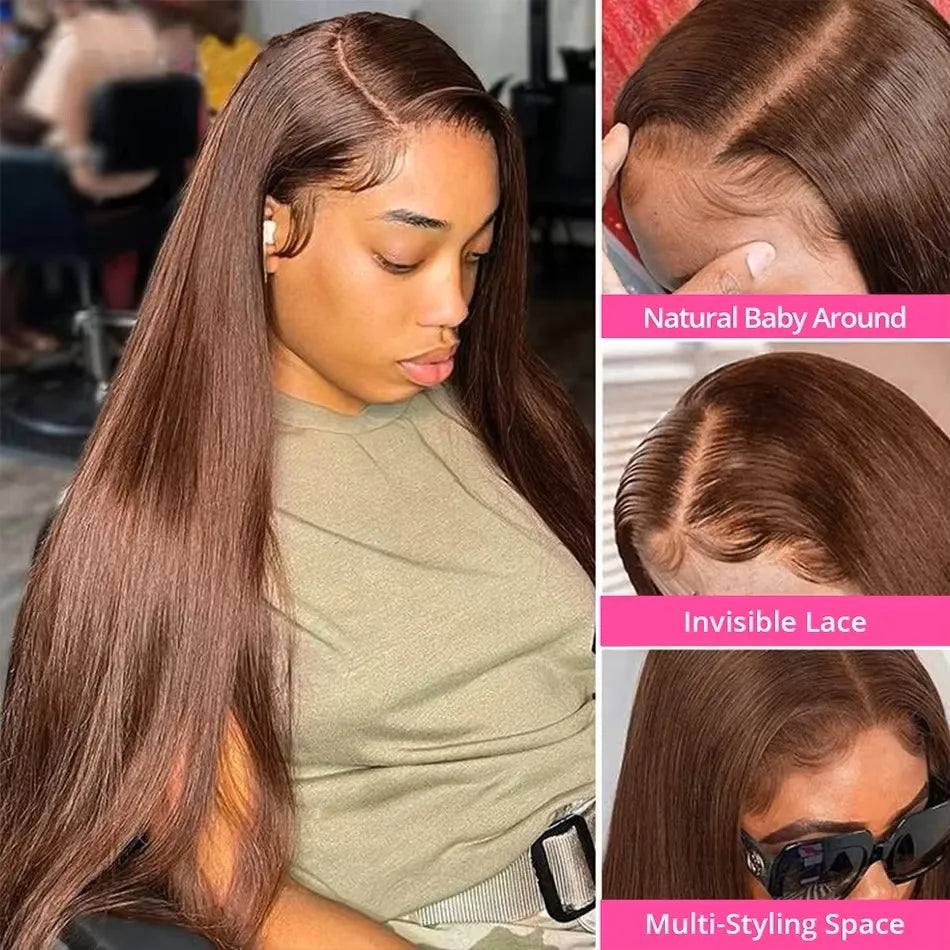 Tahikie Straight Lace Front Wig Remy European Human Hair