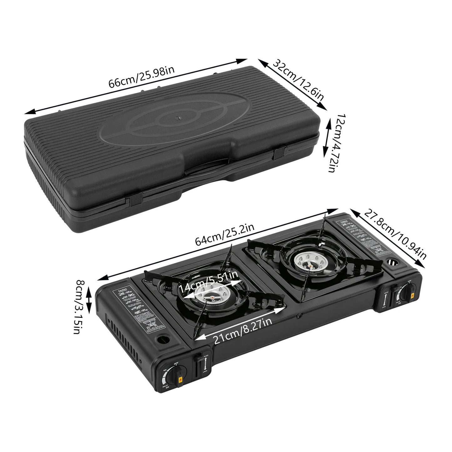 Portable Propane Camping Stove With Safety Lock Case