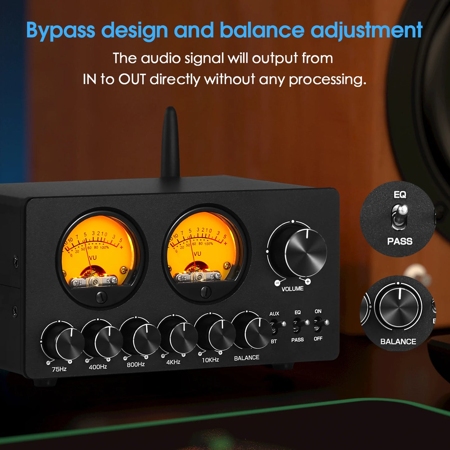 Nobsound EQ5 FiveBand EQ Preamp Bluetooth Audio Processor