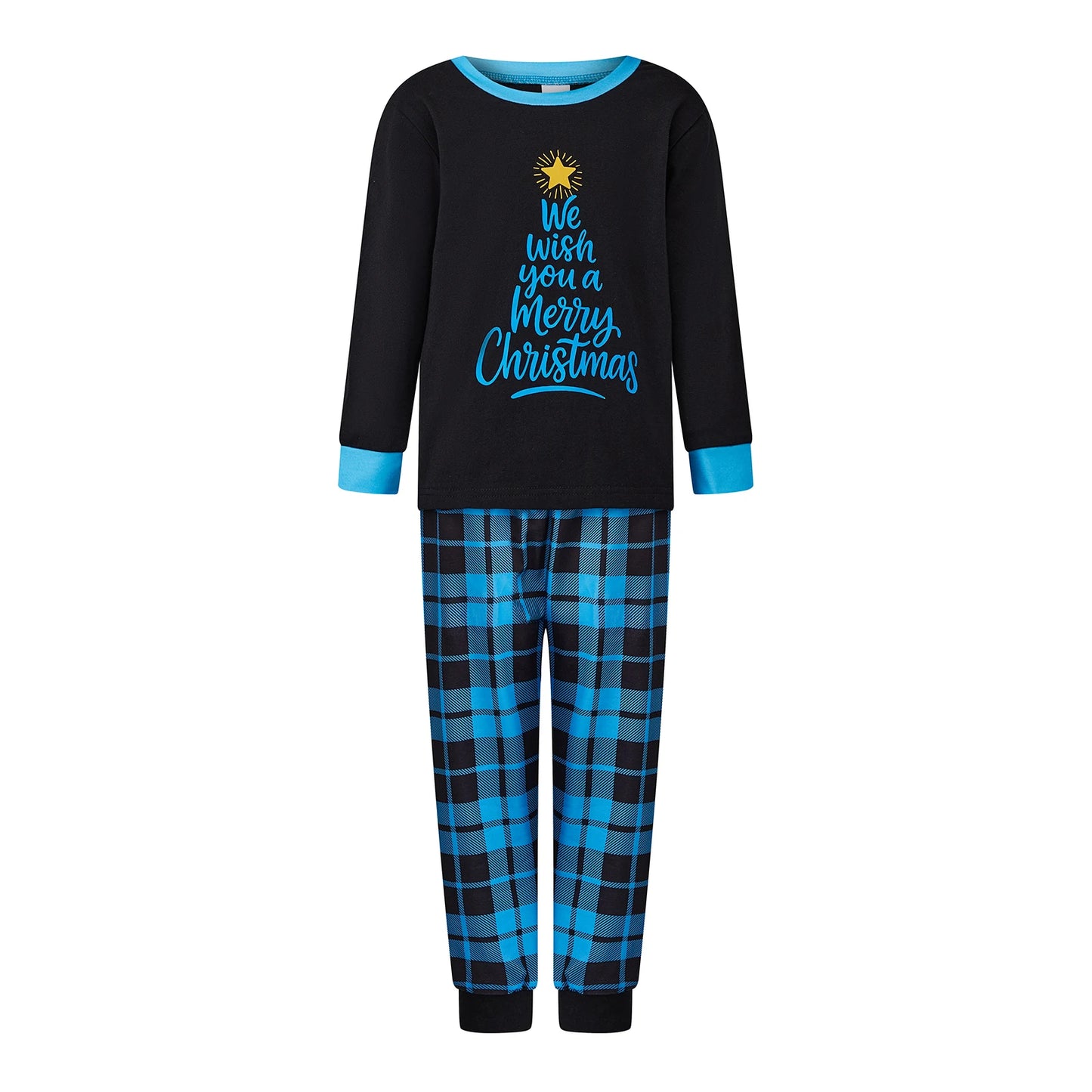 Family Matching Christmas Pajamas Set Plaid And Letter Print Sleepwear