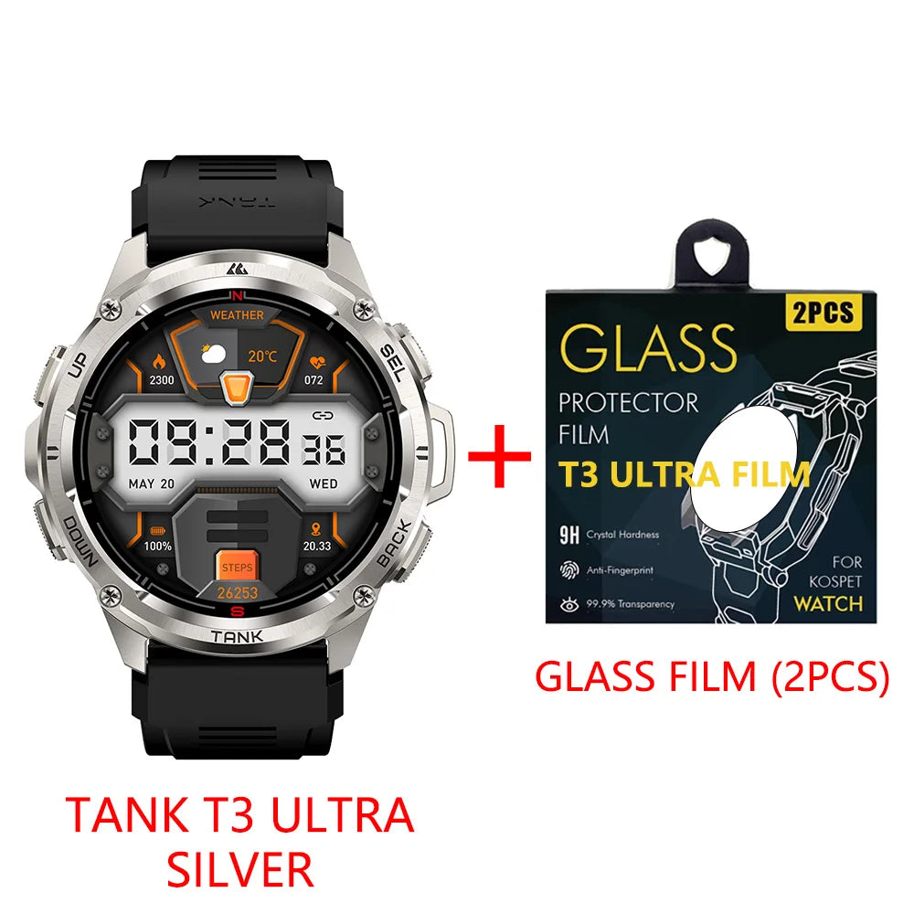 KOSPET Tank T3 Ultra GPS Smart Watch Men AMOLED AOD