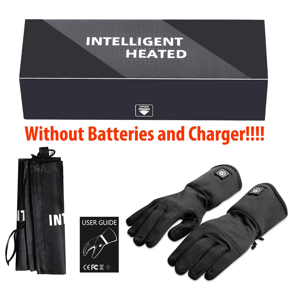 Snow Deercn Winter Heated Goatskin Leather Gloves Waterproof