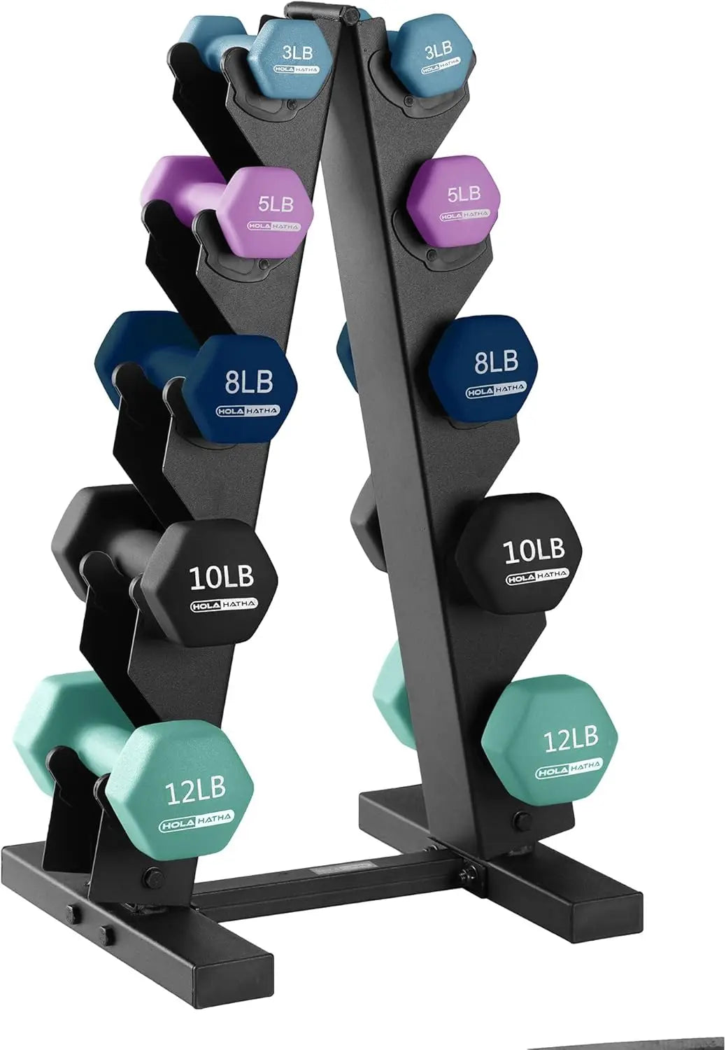 Neoprene Dumbbell Set With Rack For Home Workouts And Tone