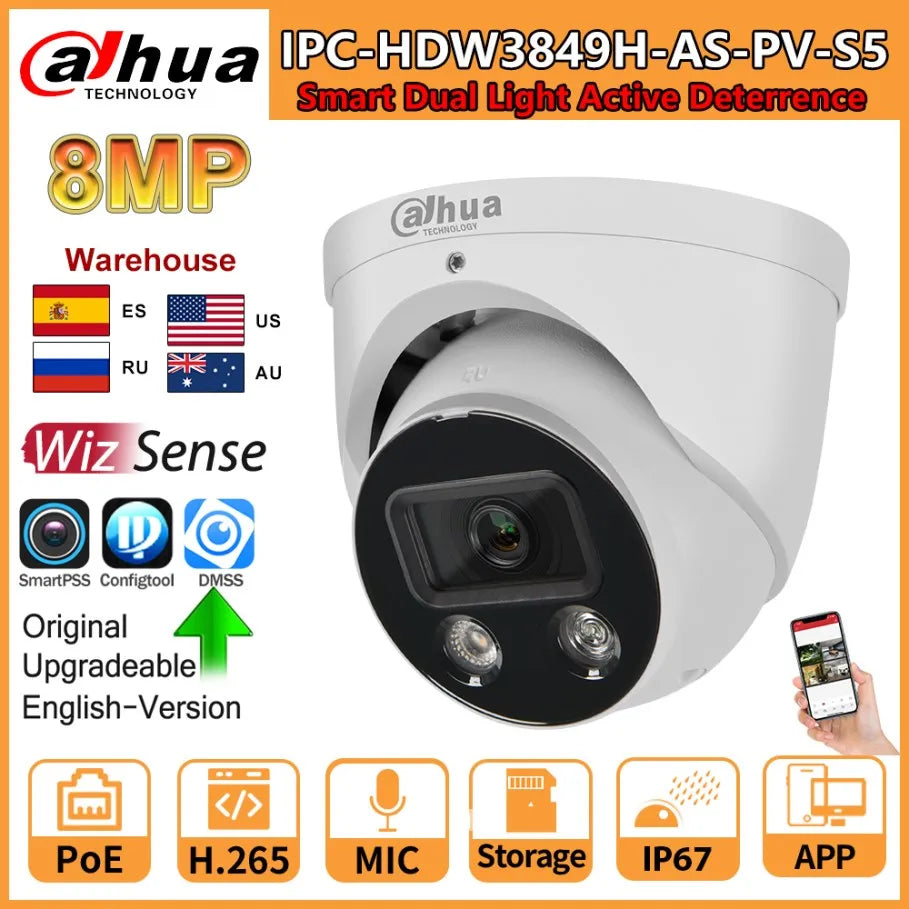 Dahua 8MP IPC-HDW3849H-AS-PV S5 Smart Dual Light Camera
