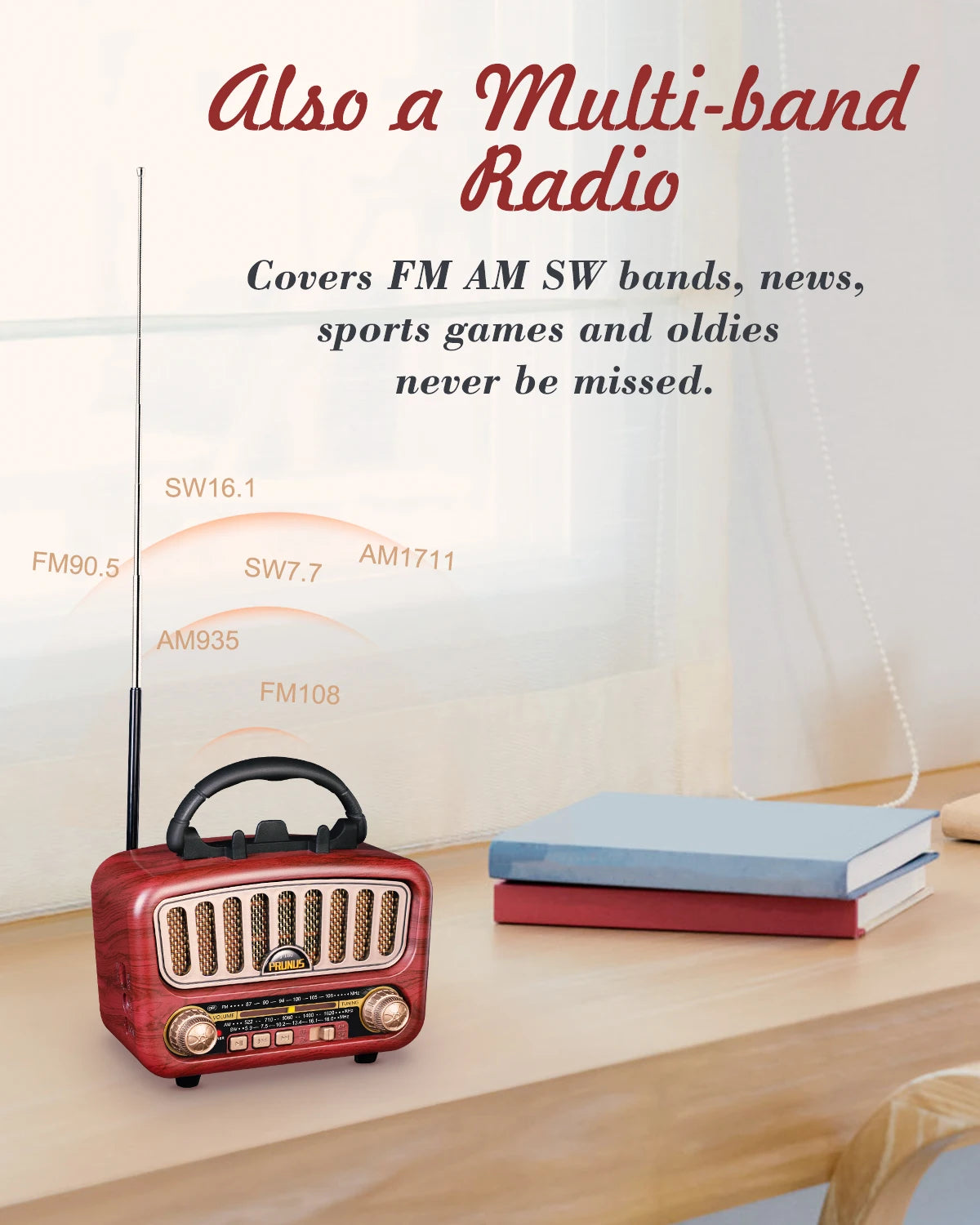 J180 Retro Radio Bluetooth Speaker AM FM SW TF USB
