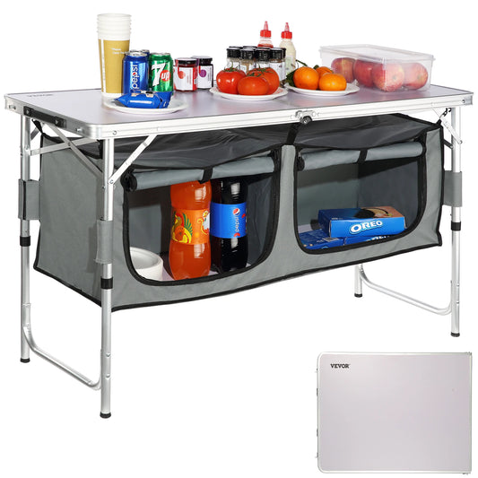 SucceBuy Camping Kitchen Table Folding Outdoor Picnic BBQ
