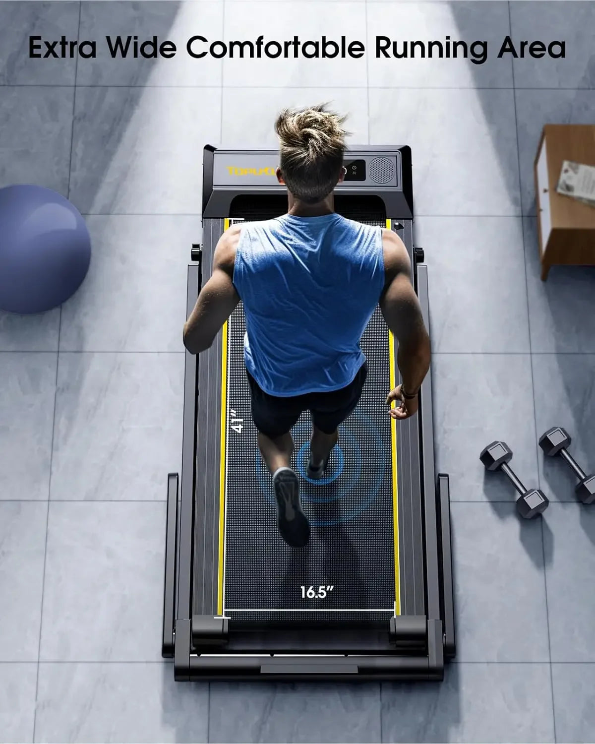 Walking Pad Treadmill with 12% Incline, 4 in 1 Folding Treadmill for Home/Office with Handle Bar, 2.5HP Under Desk Treadmills