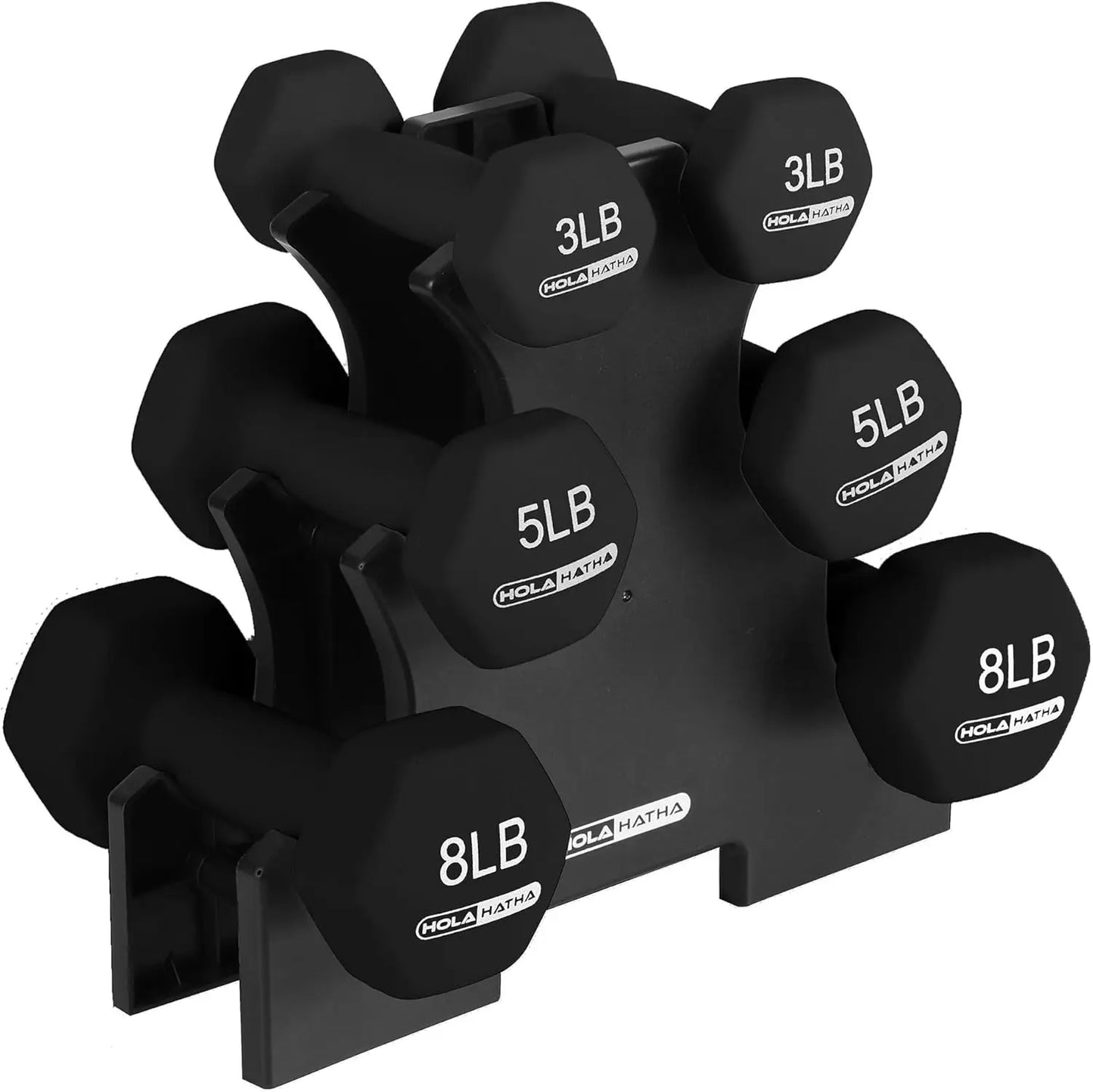 Neoprene Dumbbell Set With Rack For Home Workouts And Tone
