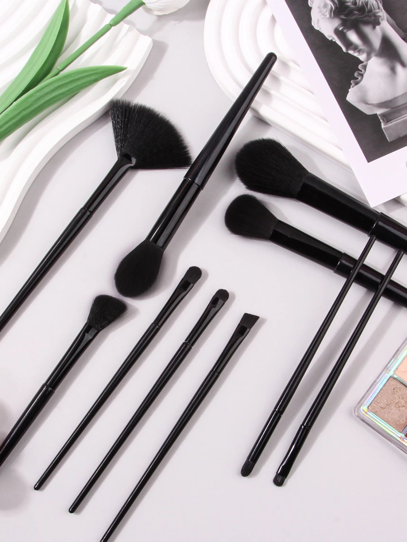 High Quality 10 Piece Soft Bristle Makeup Brush Set