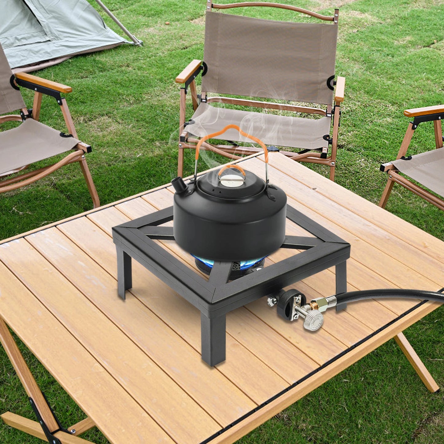 Portable Single Burner Gas Stove for Outdoor Propane Cooking