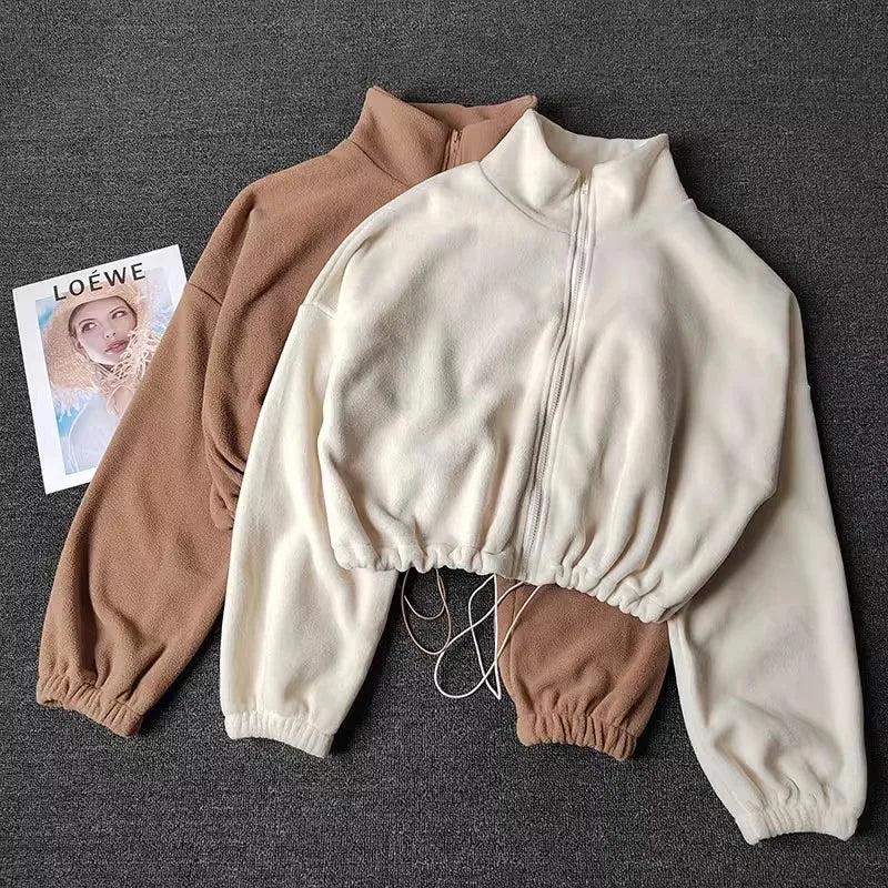 CN Hebei Fleece Lined Womens Sports Coat Sweatshirt