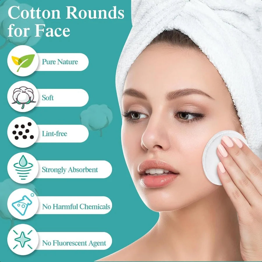 2000 Pcs Cotton Rounds Bulk Exfoliating Rounds for Face Makeup Remover Cotton Facial Pads for Face Makeup Removal Toner Pads