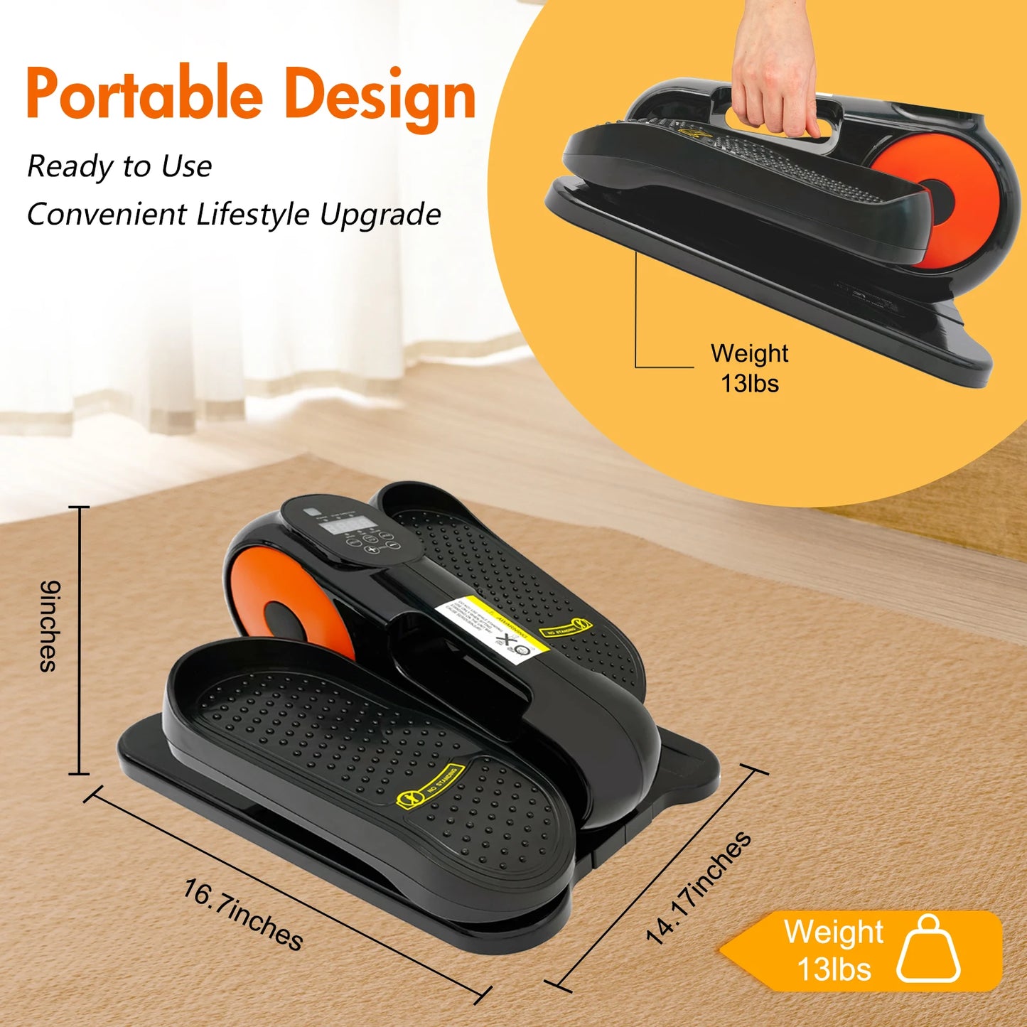 Gamewiu Under Desk Elliptical Leg Exerciser 12 Speed Quiet