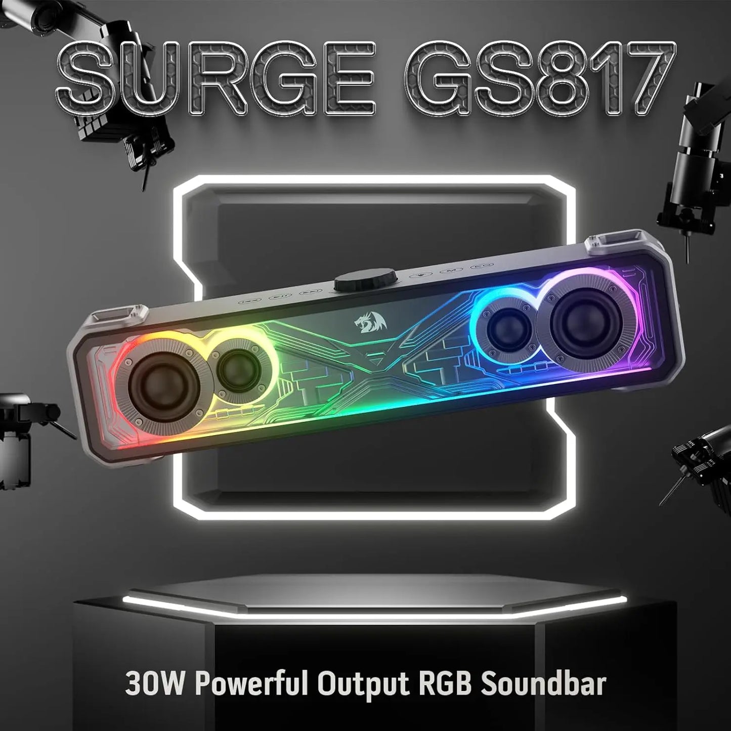Redragon GS817 RGB 2.0 Channel Bluetooth Desktop Soundbar