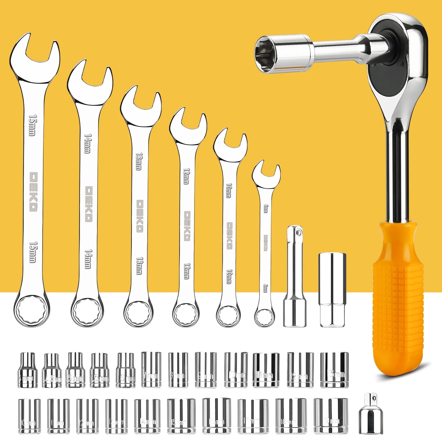 DEKOPRO 228Pcs Socket Wrench Auto Repair Tool Kit Pro