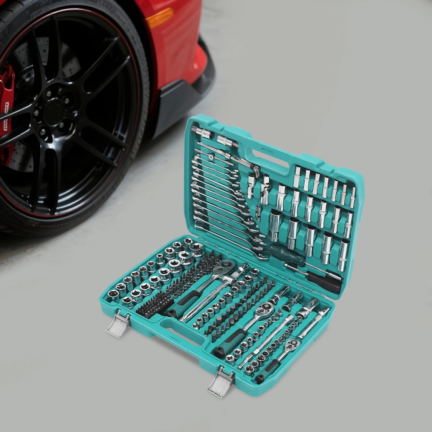 DIY Supplies Handworking 216 Pc Socket Ratchet Wrench Set