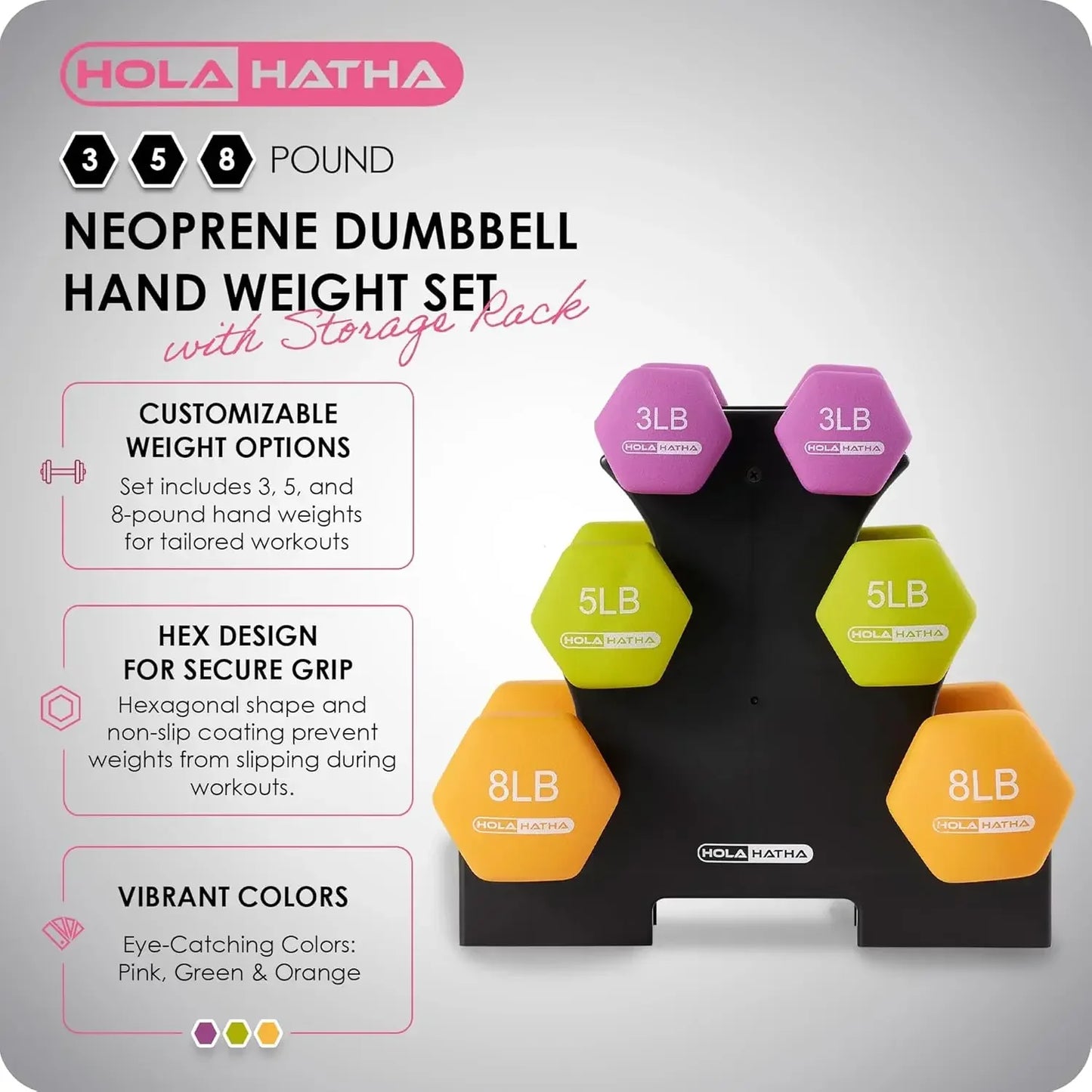 Neoprene Dumbbell Set With Rack For Home Workouts And Tone