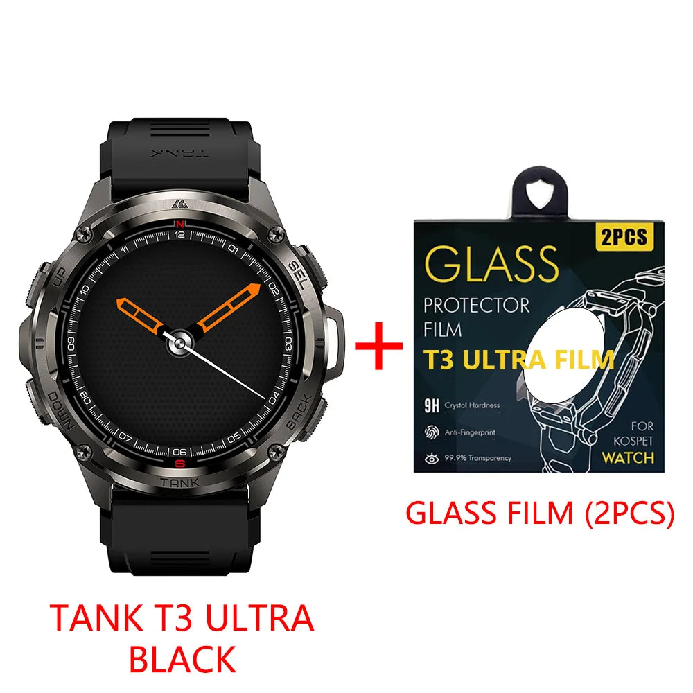 KOSPET Tank T3 Ultra GPS Smart Watch Men AMOLED AOD