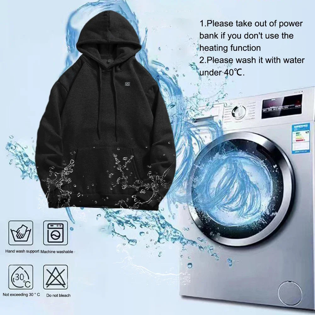 Unisex USB Heated Hoodie With 3 Heat Levels Outdoors