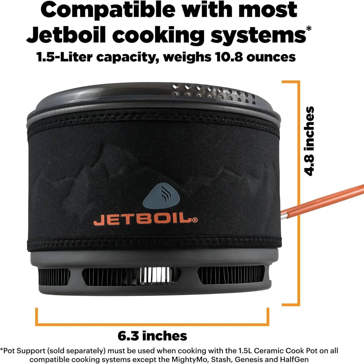 1.5L Ceramic FluxRing Cook Pot For Camping Backpacking