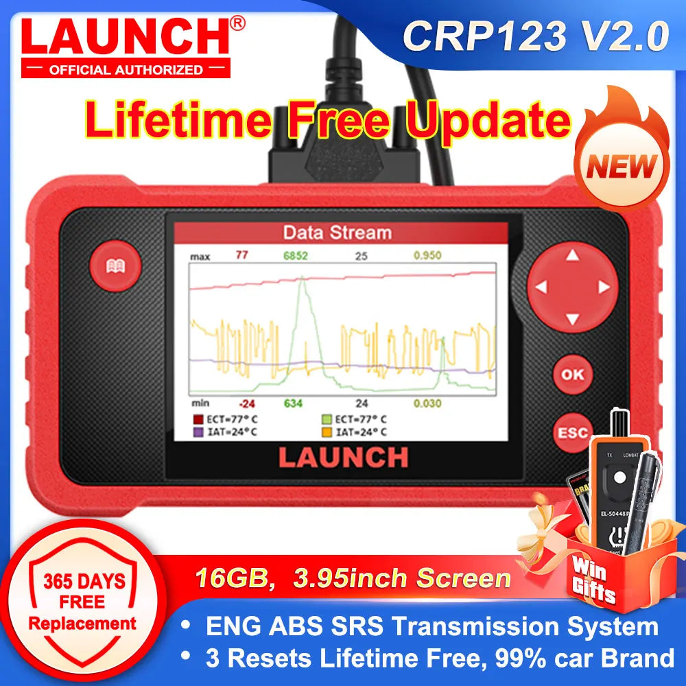 Launch CRP123 OBD2 Scanner ABS SRS SAS Oil ETS Resets