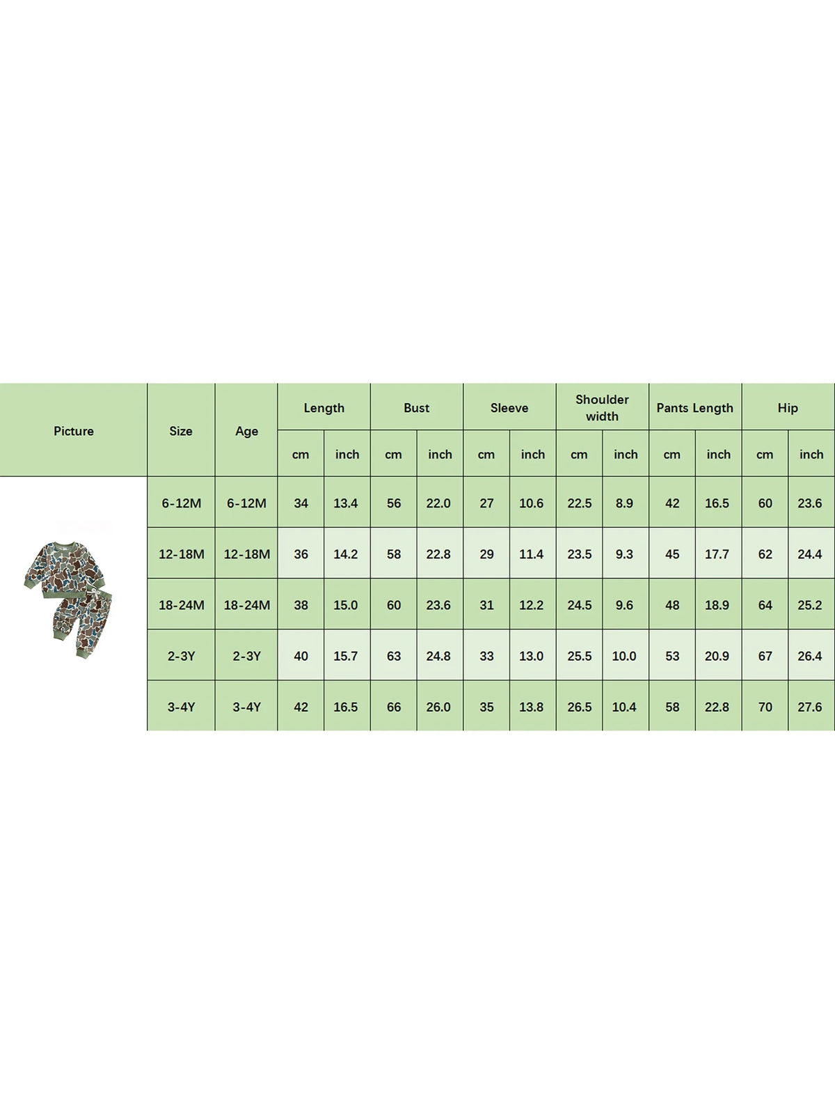 Baby Girls Camo Print Sweatshirt And Pants Outfit Set