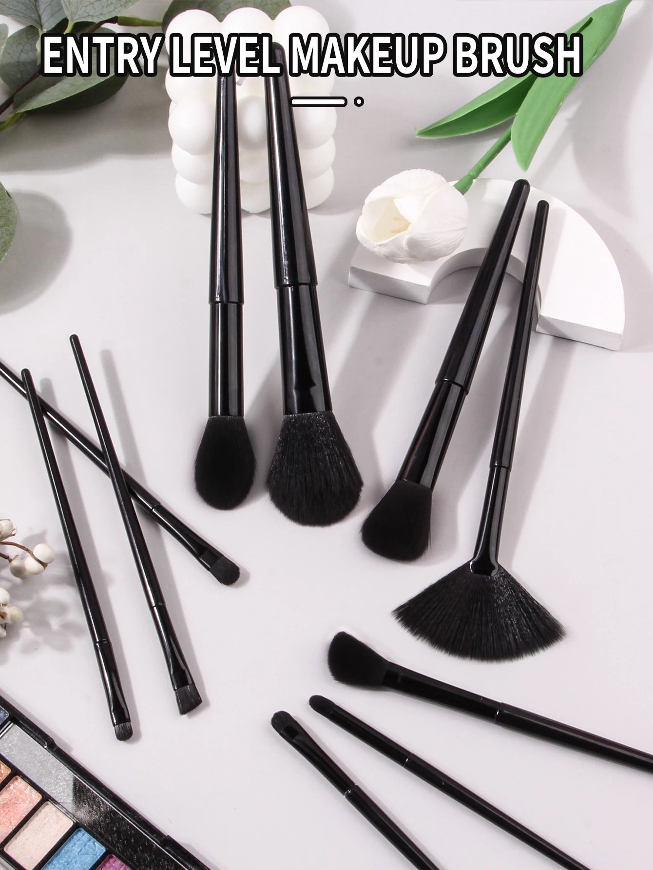 High Quality 10 Piece Soft Bristle Makeup Brush Set