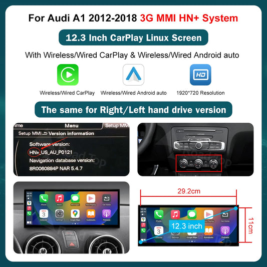 Road Top Wireless CarPlay for Audi A1 Android Auto Autolink